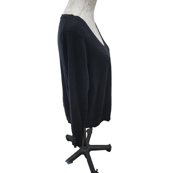 Lane Bryant Women's Sweater Size 22/24 3X Black V-Neck Long Sleeve  Top - Picture 6 of 8